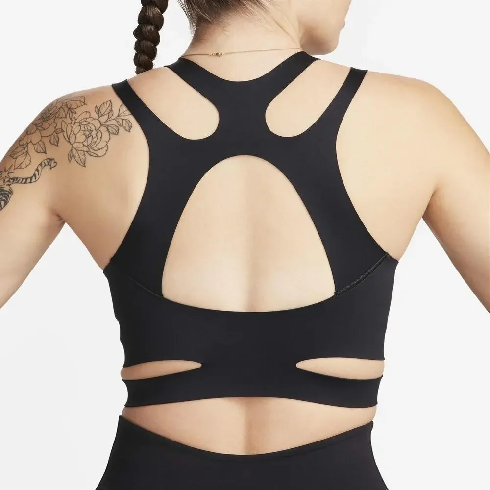 New Nike FutureMove Light-Support Non-Padded Strappy Sports Bra Black Sz L